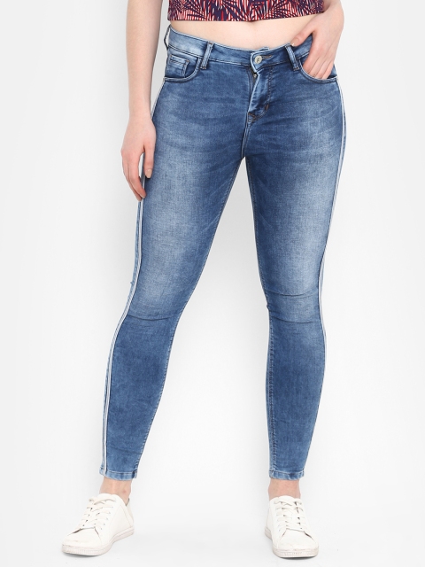 

FOSH Women Blue Skinny Fit Mid-Rise Clean Look Stretchable Jeans