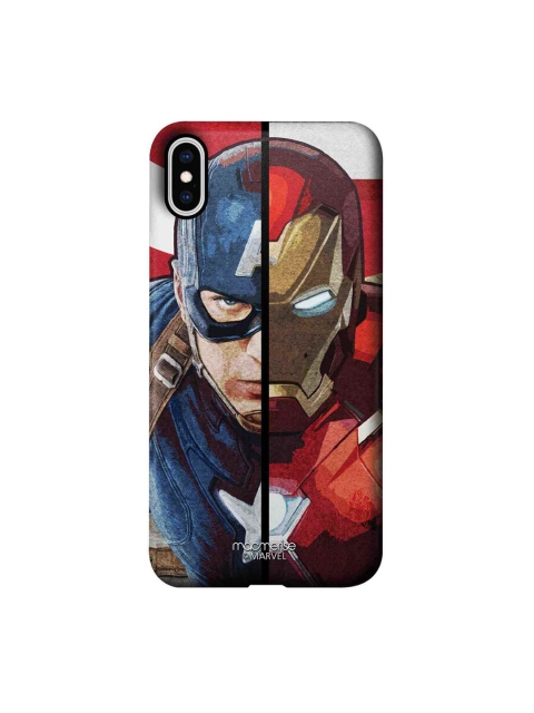 

macmerise Blue & Red Man vs Machine Captain America Marvel Civil War iPhone Xs Max Case
