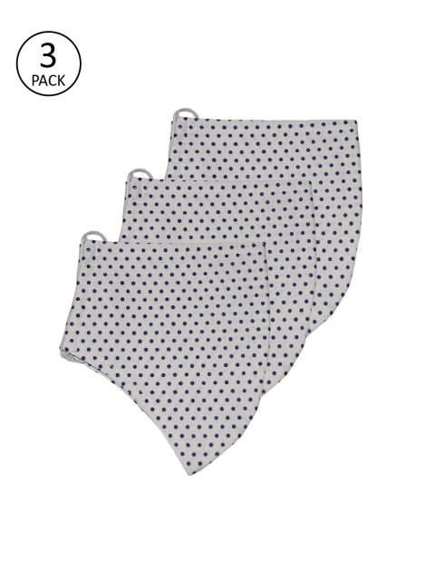 

The Vanca Unisex Pack of 3 White Polka Dot Print 3-Ply Reusable Cloth Masks