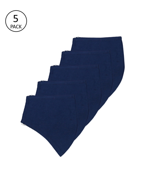 

The Vanca Unisex 5 Pcs Navy Blue Solid 3-Ply Anti-Viral Reusable Cloth Masks
