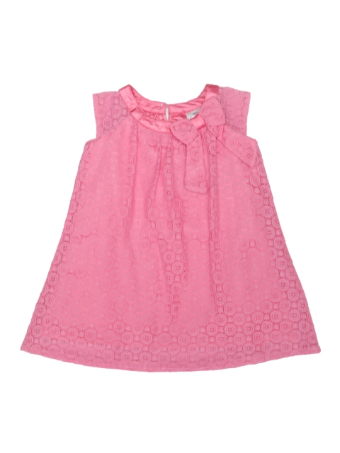 

Doodle Girls Pink Self Design A-Line Dress