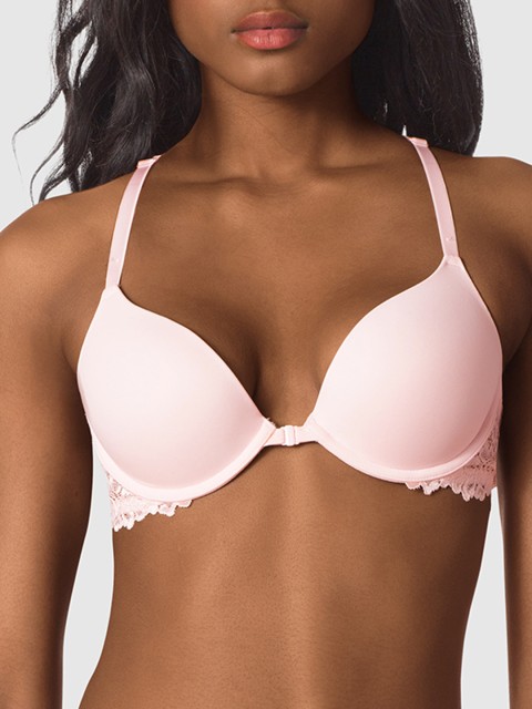 

La Senza Pink Solid Underwired Lightly Padded Plunge Bra 11164632