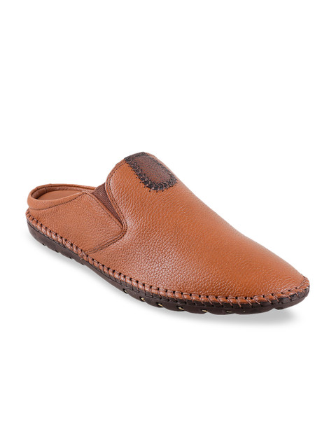 

Metro Men Tan Brown Leather Comfort Sandals