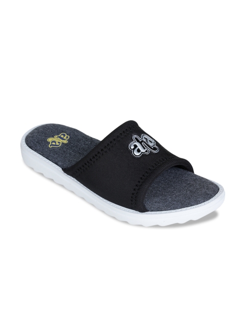 

Liberty Men Black & Grey Self Design Sliders