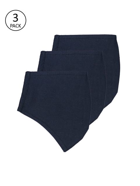 

The Vanca Adults 3 Pcs Navy Blue Solid 3-Ply Reusable Outdoor Cloth Masks