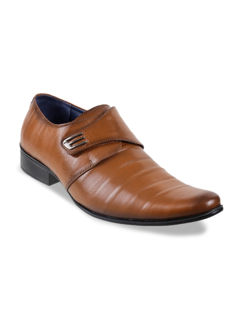 

Metro Men Tan Brown Solid Leather Formal Monks