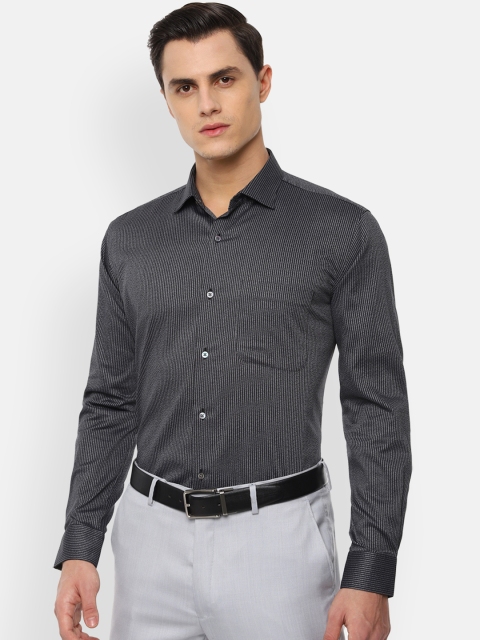 

Van Heusen Men Grey Regular Fit Striped Formal Shirt