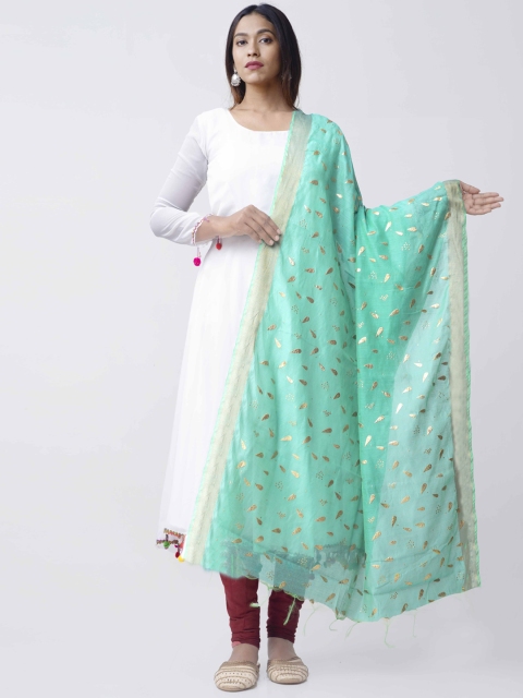 

Unnati Silks Sea Green Printed Sustainable Dupatta