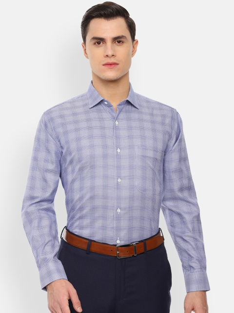 

Van Heusen Men Blue Regular Fit Checked Formal Shirt