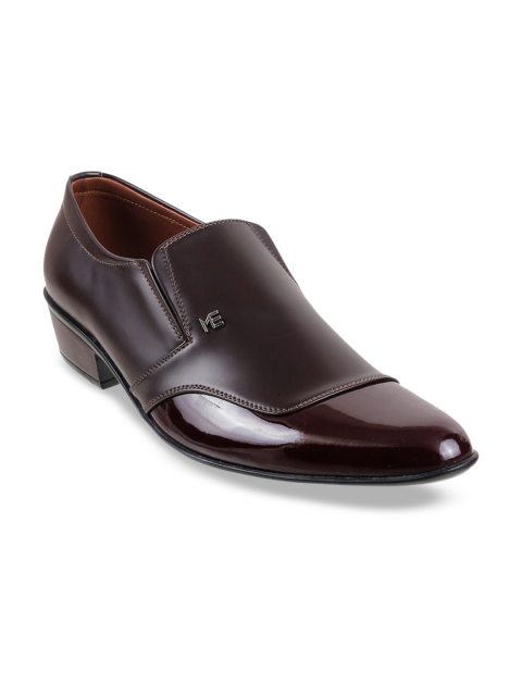 

Metro Men Maroon Solid Leather Party Slip-Ons