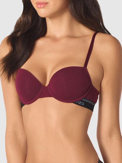 

La Senza Burgundy Solid Underwired Lightly Padded Everyday Bra 11161803-4NJI