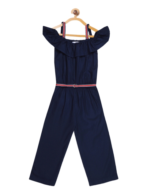 

ELLE Girls Navy Blue Solid Basic Jumpsuit