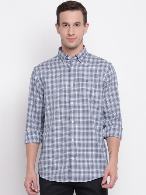 

GANT Men Blue & White Regular Fit Checked Casual Shirt