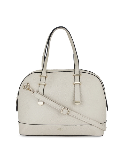 

AND Beige Solid Handheld Bag