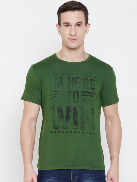 

armure Men Green Printed Round Neck T-shirt