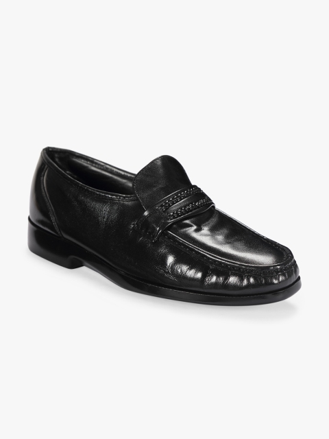 

Florsheim Men Black Solid Leather Formal Slip-Ons
