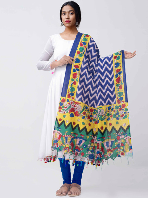 

Unnati Silks Blue Printed Dupatta