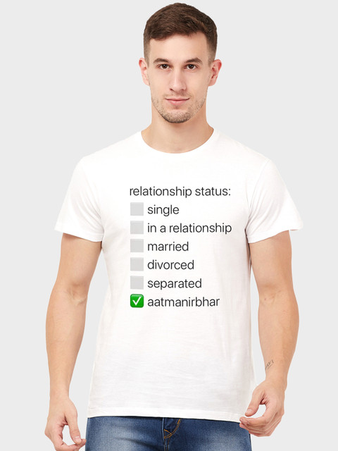 

Free Authority Men White Printed Round Neck T-shirt