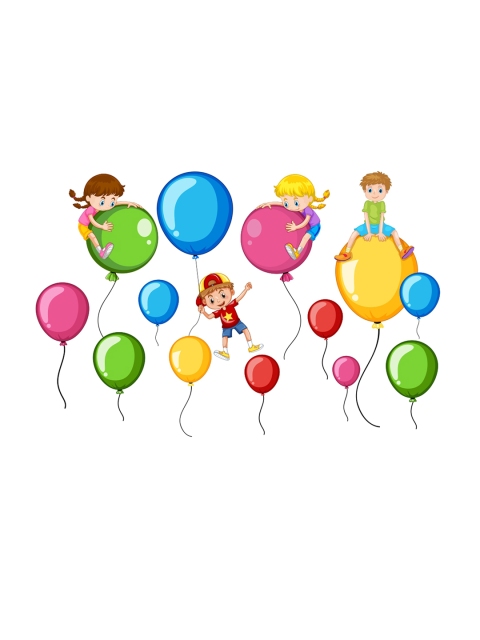 

rawpockets Multicoloured Flying Balloon Wall Stickers, Multi