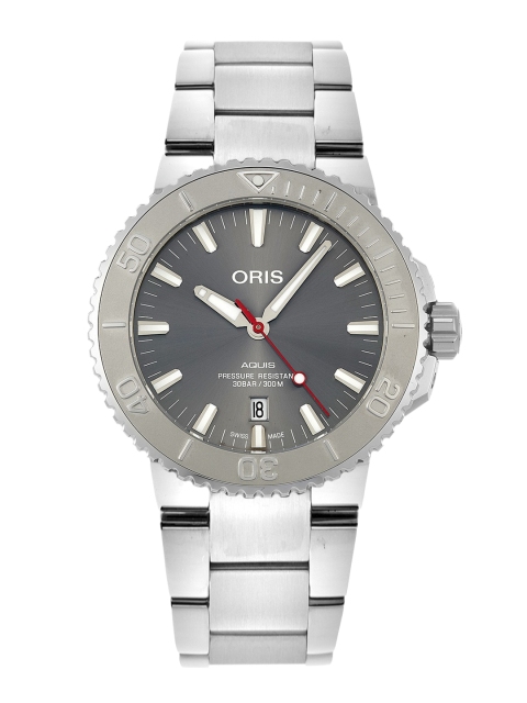 

Oris Men Grey Aquis Date Relief Analogue Swiss Made Watch 01 733 7730 4153-07 8 24 05PEB