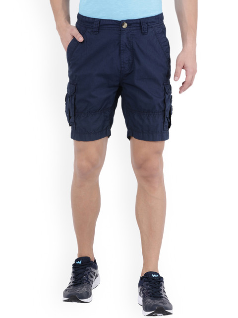 

Wildcraft Men Navy Blue Solid Regular Fit Cargo Shorts