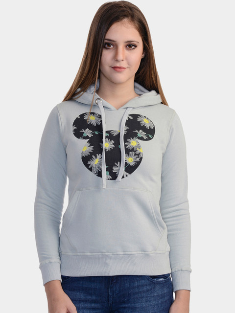 

Free Authority Women Grey Mickey & Friends Printed Hooded Sweatshirt