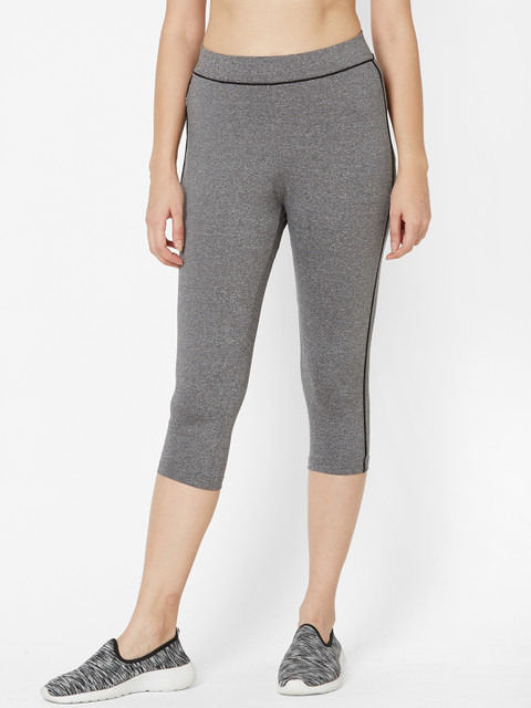 

Sweet Dreams Women Grey Melange & Black Solid Tights