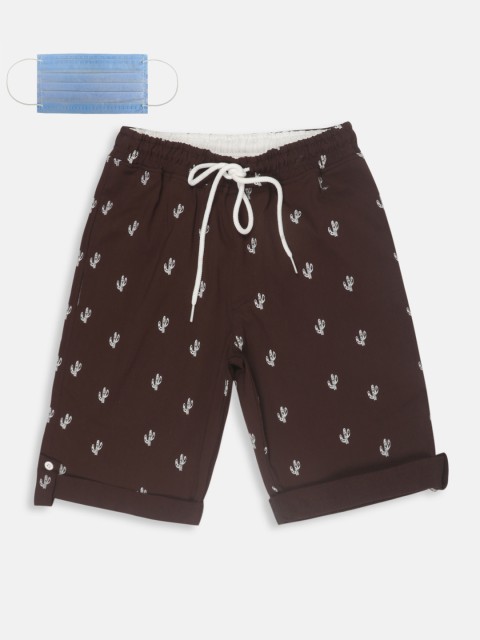 

Lil Tomatoes Boys Brown Printed Regular Fit Regular Shorts