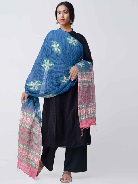 

Unnati Silks Blue Printed Dupatta