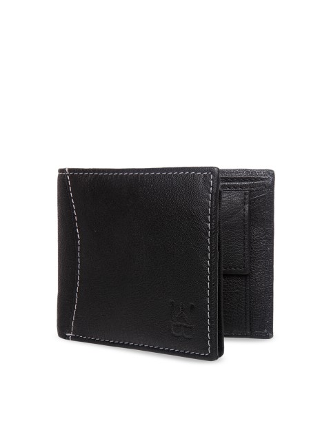 

WELBAWT Men Black Solid Two Fold Wallet