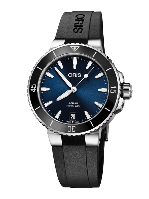 

Oris Women Blue Analogue Diving Aquis Date Watch 01 733 7731 4135-07 4 18 64FC