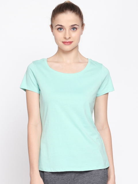 

Dreamz by Pantaloons Women Blue Solid Lounge T-Shirt, Turquoise blue