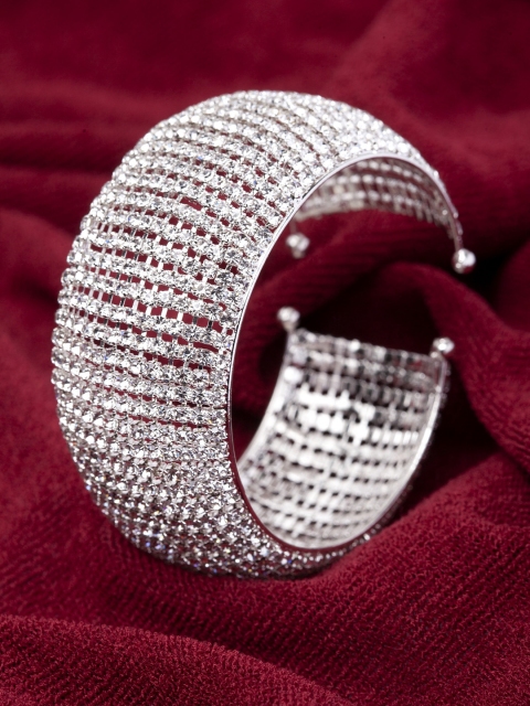 

Shining Diva Silver-Plated Crystal Studded Bracelet