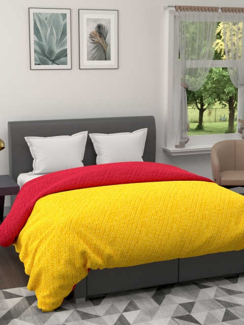 

BIANCA Yellow & Red Solid AC Room 110 GSM Double Bed Comforter