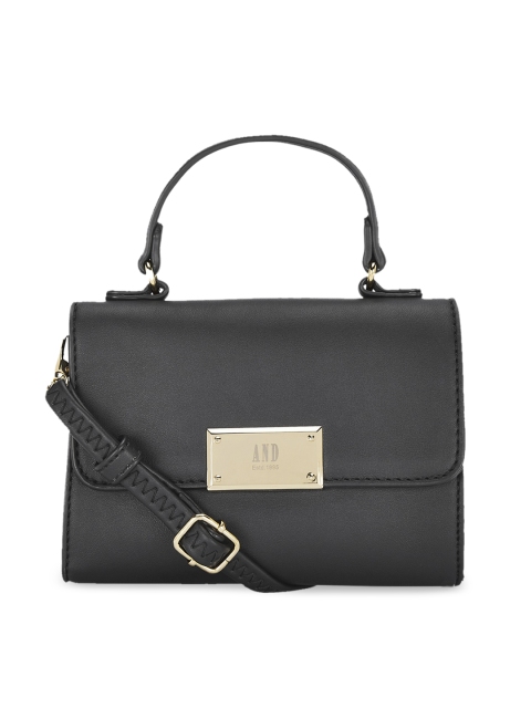 

AND Black Solid Handheld Bag