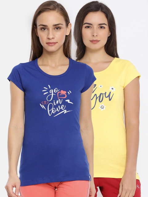 

Macrowoman W-Series Women Pack Of 2 Printed Lounge T-Shirts, Blue