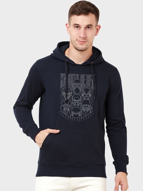 

Free Authority Men Navy Blue Star Wars Printed Hooded Sweatshirt