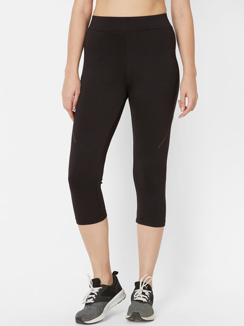 

Sweet Dreams Women Black & White Solid 3/4th Tights