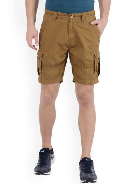 

Wildcraft Men Khaki Solid Regular Fit Cargo Shorts