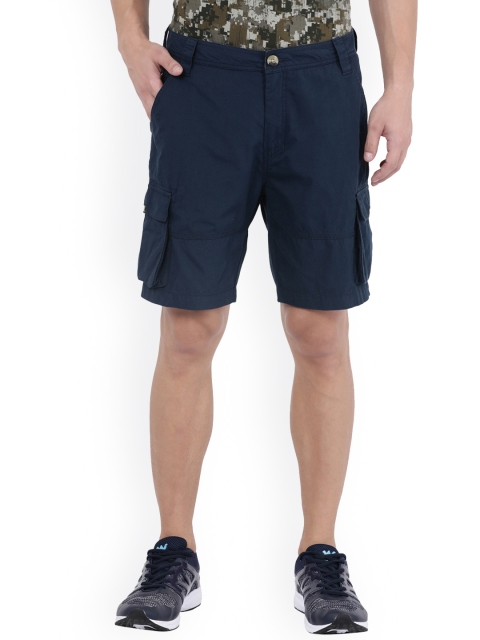 

Wildcraft Men Navy Blue Solid Regular Fit Cargo Shorts
