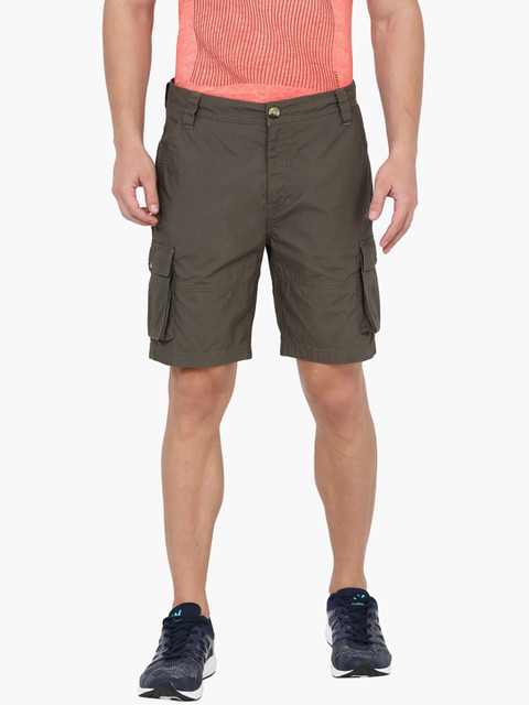 

Wildcraft Men Olive Green Solid Regular Fit Cargo Shorts
