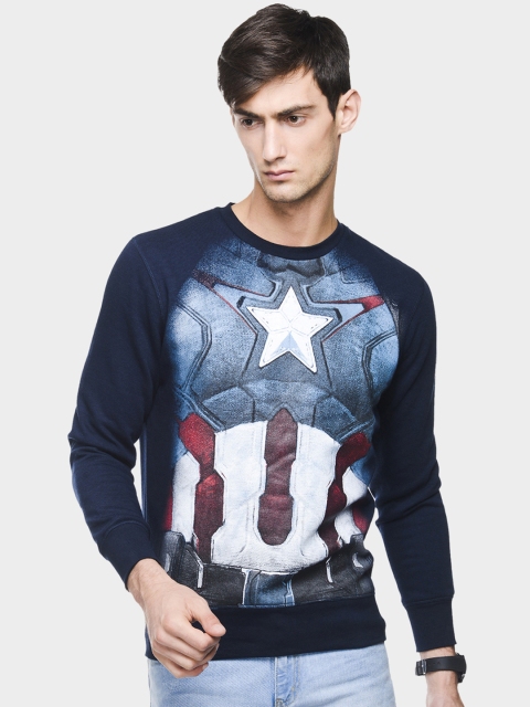

Free Authority Men Navy Blue Printed Sweatshirt