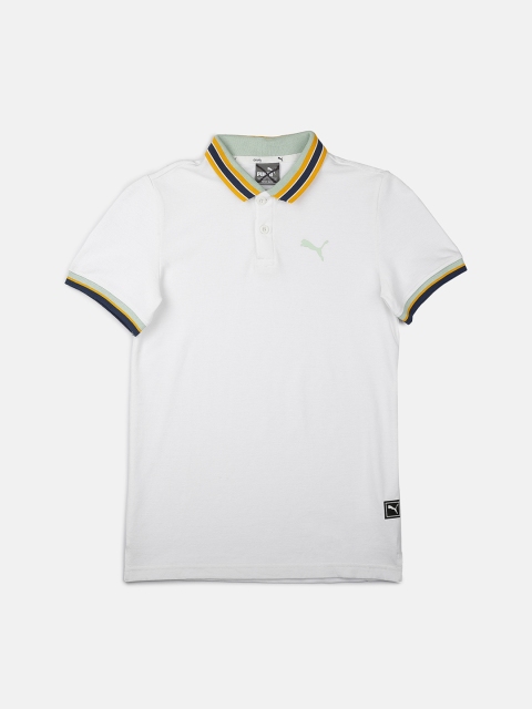 

Puma Boys White Solid VK Polo II T-shirt