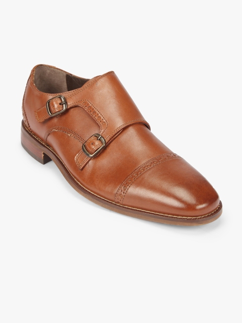 

Florsheim Men Tan Brown Solid Leather Formal Monks