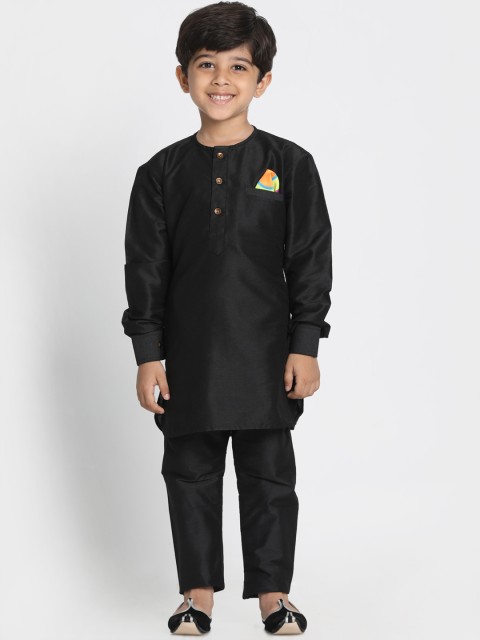 

JBN Creation Boys Black Solid Kurta with Pyjamas