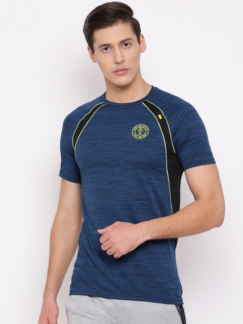 

rock.it Men Blue Colourblocked Round Neck T-shirt