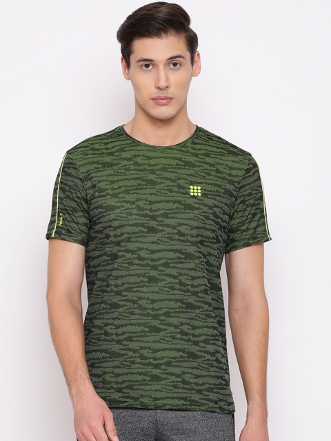 

rock.it Men Olive Green Printed Round Neck T-shirt