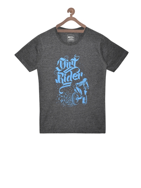 

Circle Square Boys Grey Printed Round Neck T-shirt