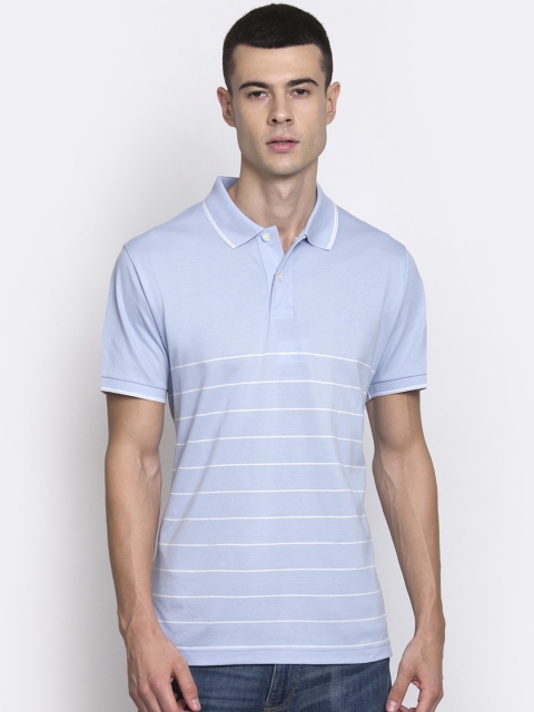 

GANT Men Blue Striped Polo Collar T-shirt