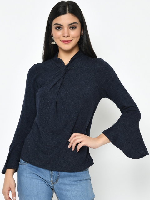 

Latin Quarters Women Navy Blue Printed Top
